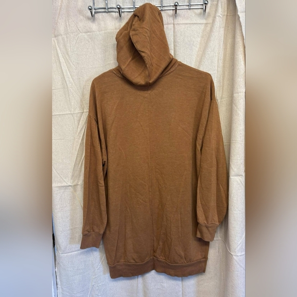 Celestial Brown Hoodie with Floral Moon Design Boho - Picture 3 of 6